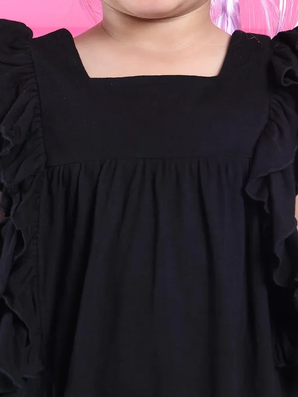 Black_Rayon_Solid_Clothing_Set_For_Kids