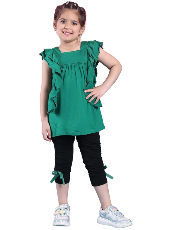 Green_Rayon_Solid_Clothing_Set_For_Kids