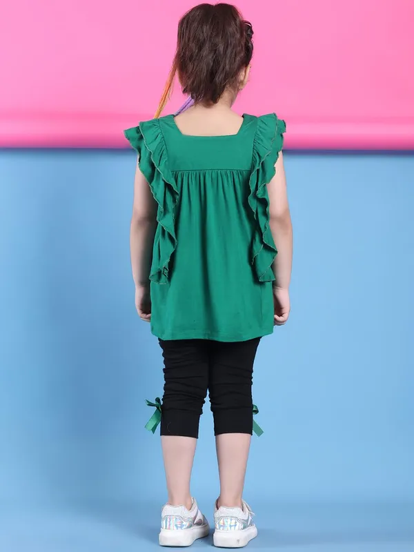Green_Rayon_Solid_Clothing_Set_For_Kids