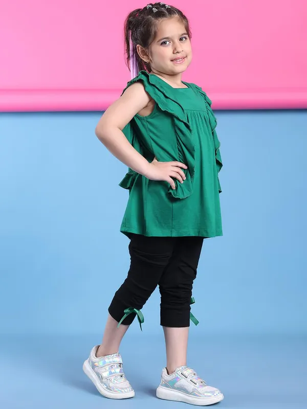 Green_Rayon_Solid_Clothing_Set_For_Kids