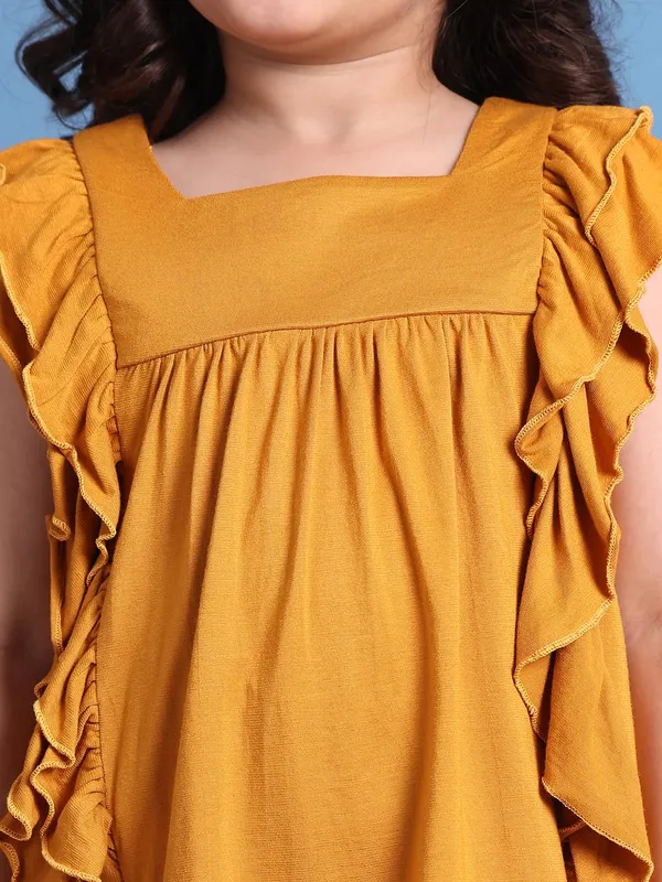 Mustard_Rayon_Solid_Clothing_Set_For_Kids