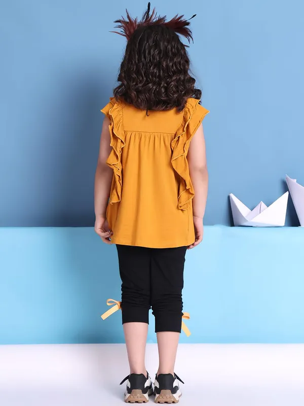 Mustard_Rayon_Solid_Clothing_Set_For_Kids