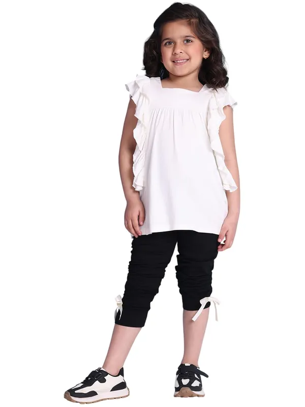 Offwhite_Rayon_Solid_Clothing_Set_For_Kids