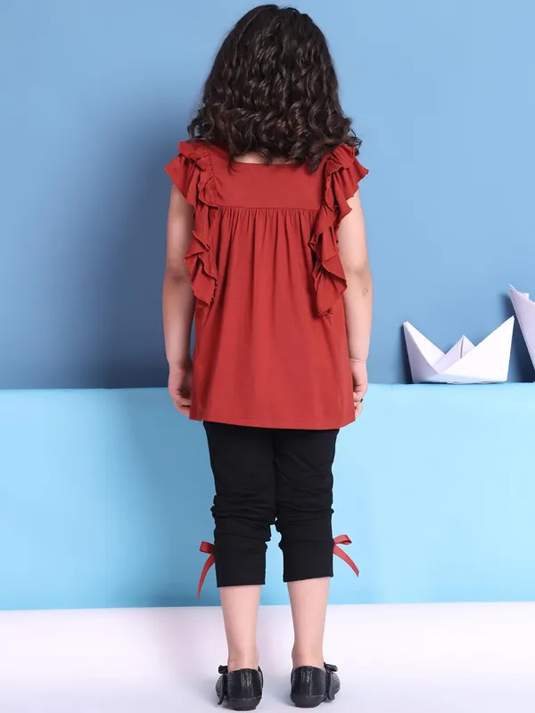 Red_Rayon_Solid_Clothing_Set_For_Kids