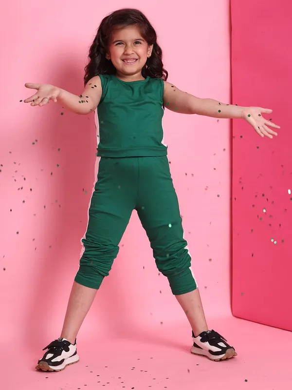 Green_Rayon_Solid_Clothing_Set_For_Kids