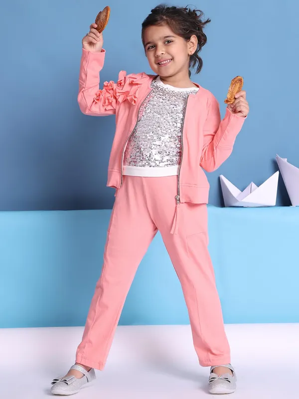 Salmon_Cotton_Solid_Clothing_Set_For_Kids