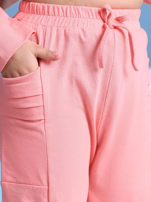 Salmon_Cotton_Solid_Clothing_Set_For_Kids