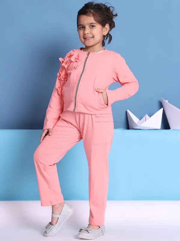 Salmon_Cotton_Solid_Clothing_Set_For_Kids