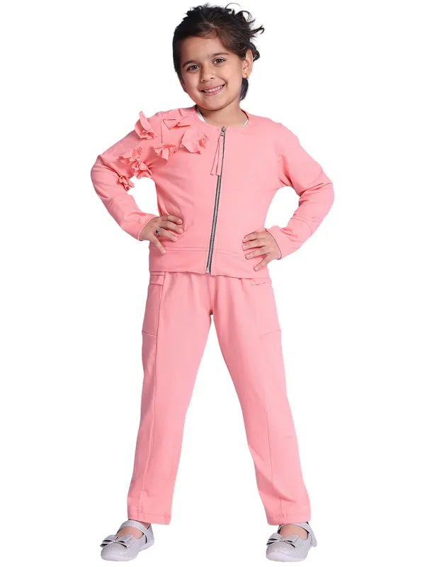 Salmon_Cotton_Solid_Clothing_Set_For_Kids