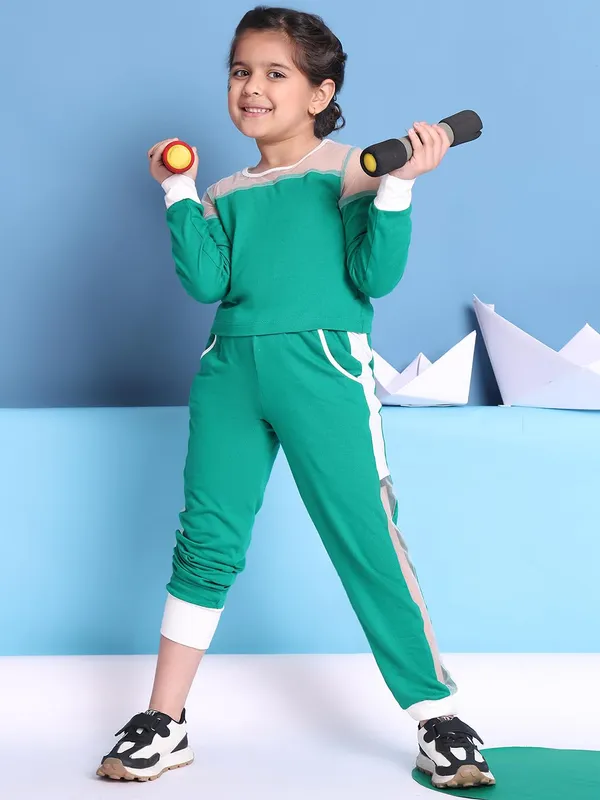 Green_Cotton_Solid_Clothing_Set_For_Kids