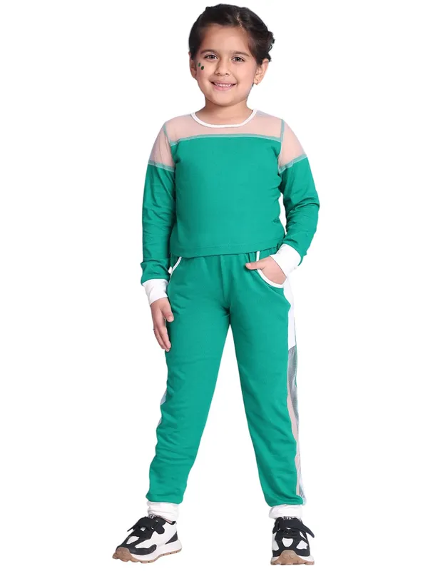 Green_Cotton_Solid_Clothing_Set_For_Kids