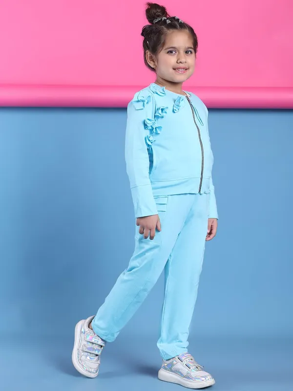 Skyblue_Cotton_Solid_Clothing_Set_For_Kids