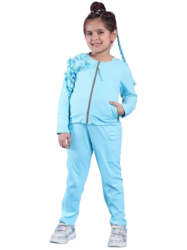 Skyblue_Cotton_Solid_Clothing_Set_For_Kids