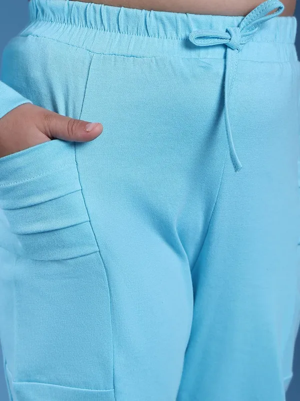 Skyblue_Cotton_Solid_Clothing_Set_For_Kids