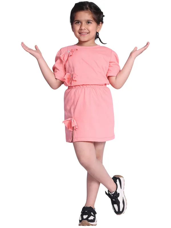 Salmon_Cotton_Solid_Clothing_Set_For_Kids