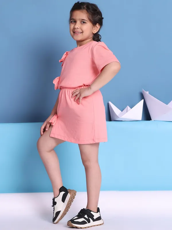 Salmon_Cotton_Solid_Clothing_Set_For_Kids