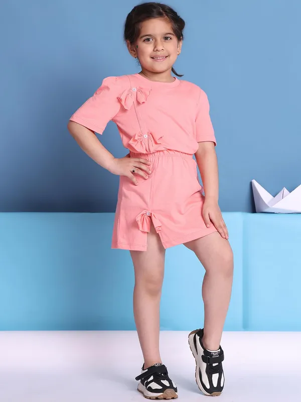 Salmon_Cotton_Solid_Clothing_Set_For_Kids