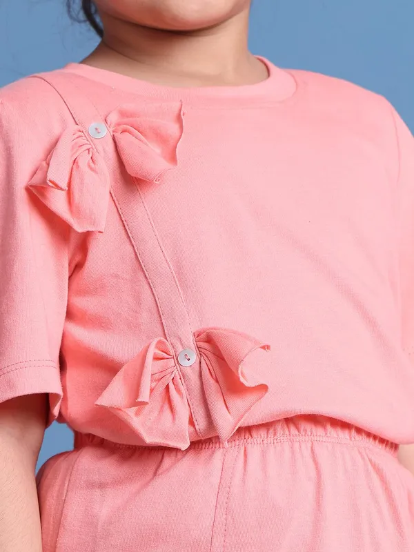 Salmon_Cotton_Solid_Clothing_Set_For_Kids