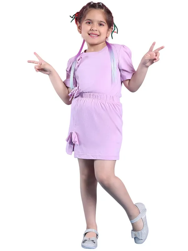 Voilet_Cotton_Solid_Clothing_Set_For_Kids
