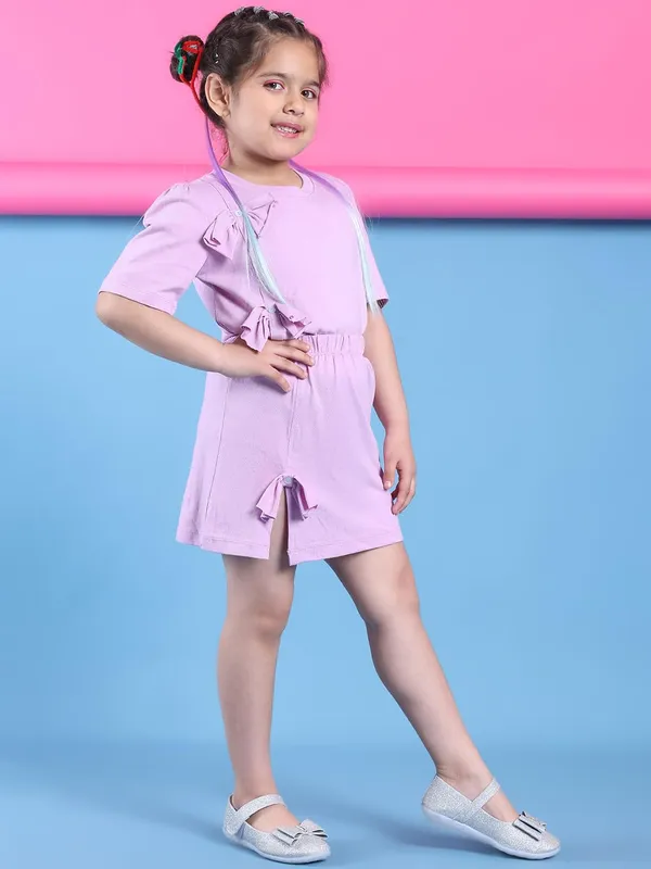Voilet_Cotton_Solid_Clothing_Set_For_Kids