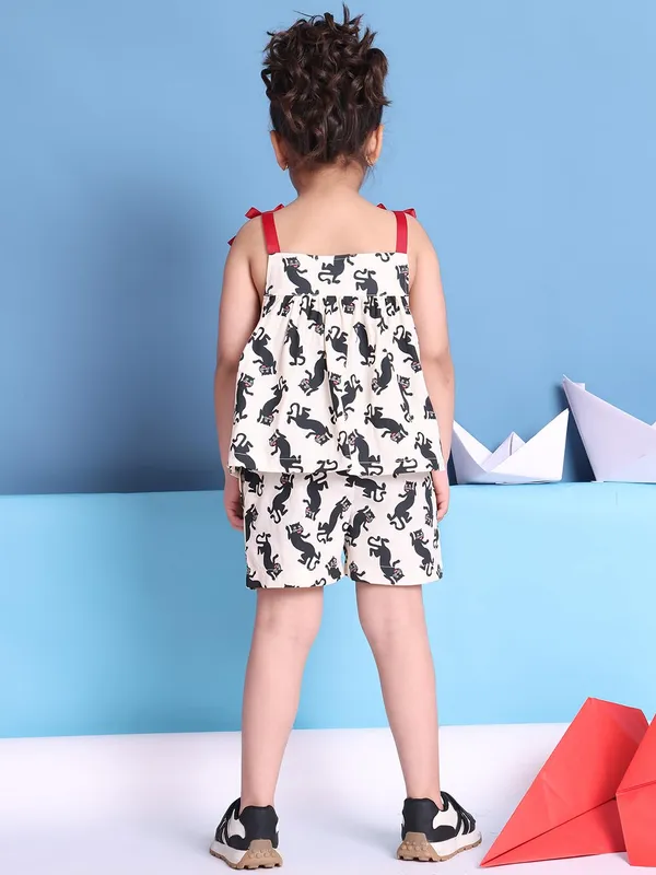 White_Cotton_Animal_Print_Clothing_Set_For_Kids
