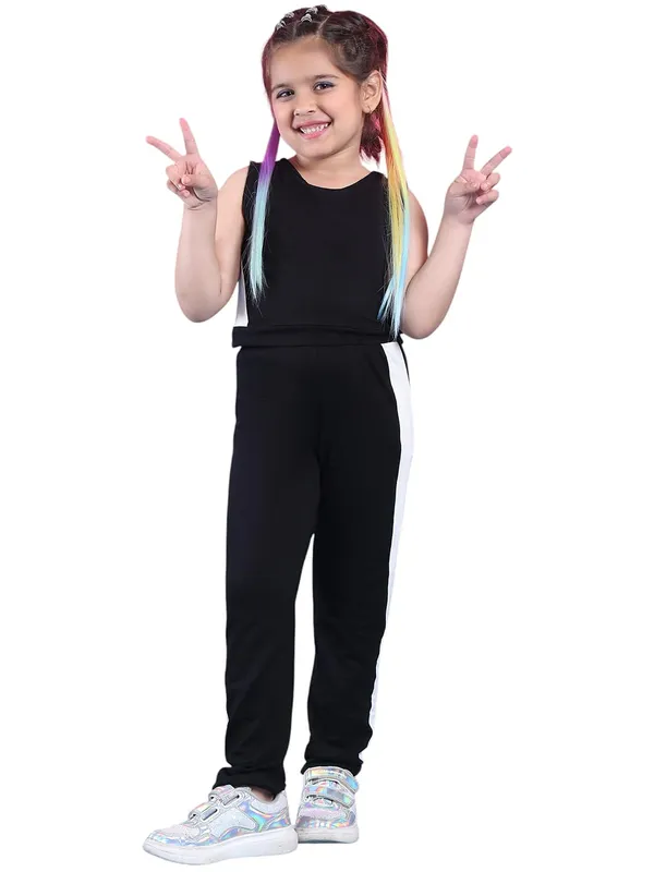 Black_Rayon_Solid_Clothing_Set_For_Kids