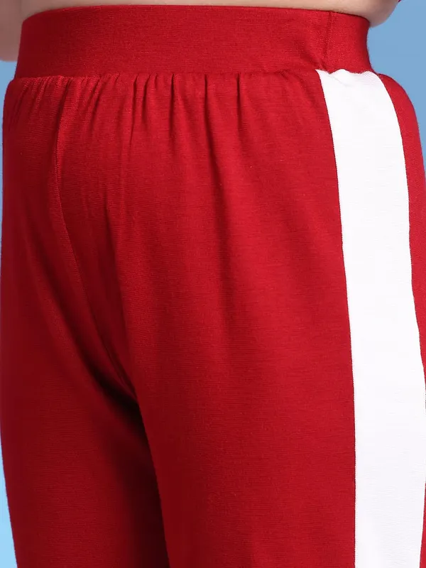 Red_Rayon_Solid_Clothing_Set_For_Kids
