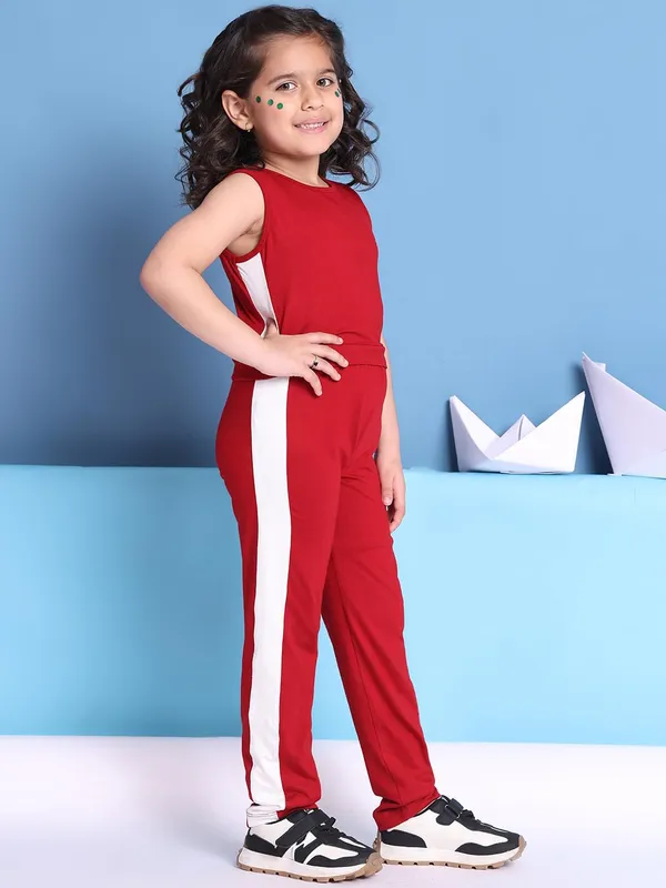 Red_Rayon_Solid_Clothing_Set_For_Kids