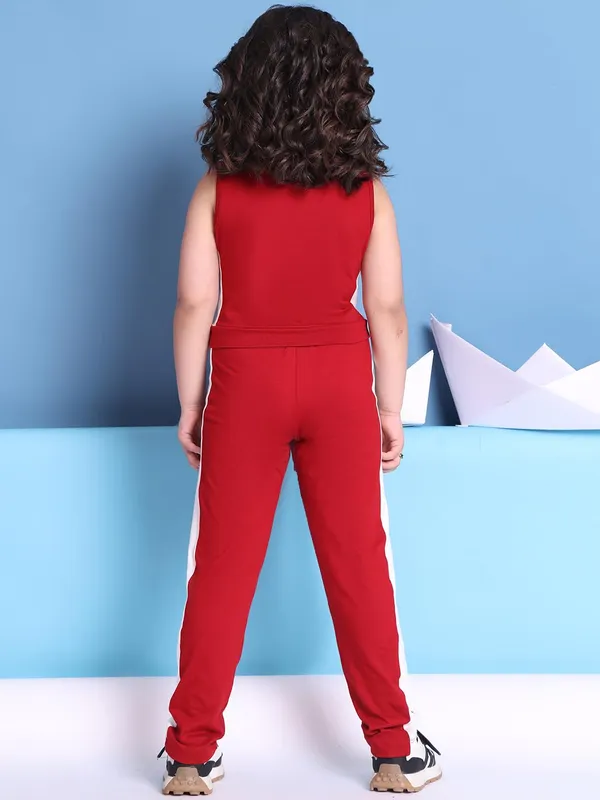 Red_Rayon_Solid_Clothing_Set_For_Kids
