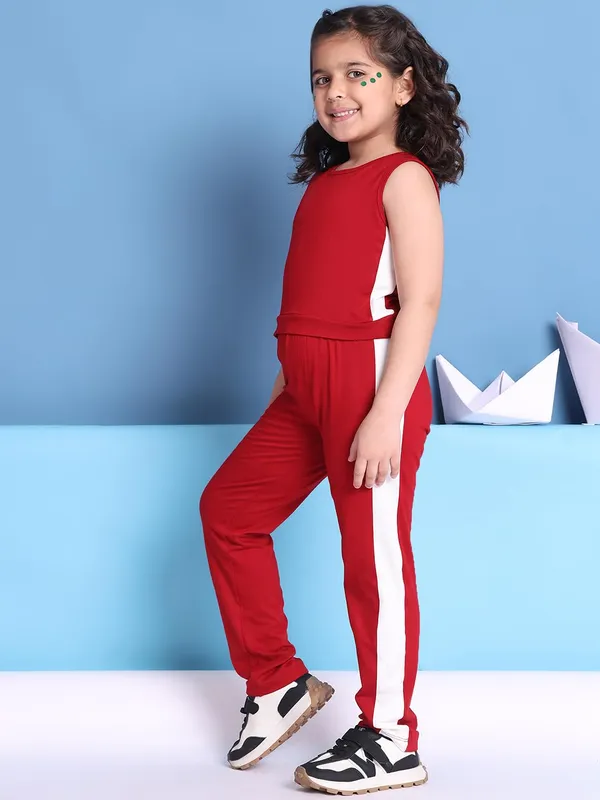 Red_Rayon_Solid_Clothing_Set_For_Kids