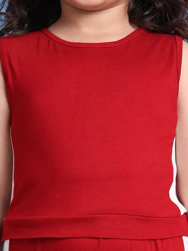 Red_Rayon_Solid_Clothing_Set_For_Kids