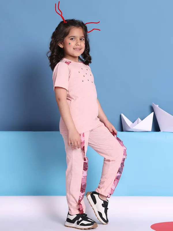 Pink_Cotton_Solid_Clothing_Set_For_Kids