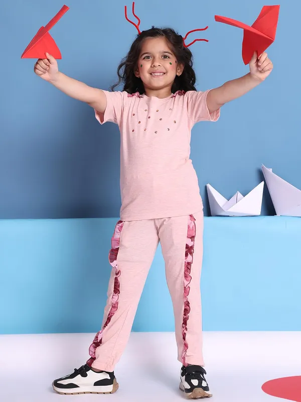 Pink_Cotton_Solid_Clothing_Set_For_Kids