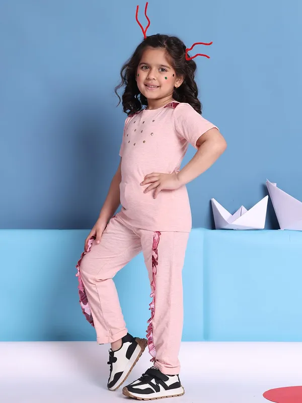 Pink_Cotton_Solid_Clothing_Set_For_Kids