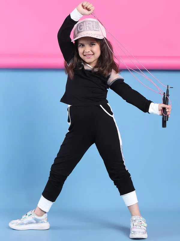 Black_Rayon_Solid_Clothing_Set_For_Kids