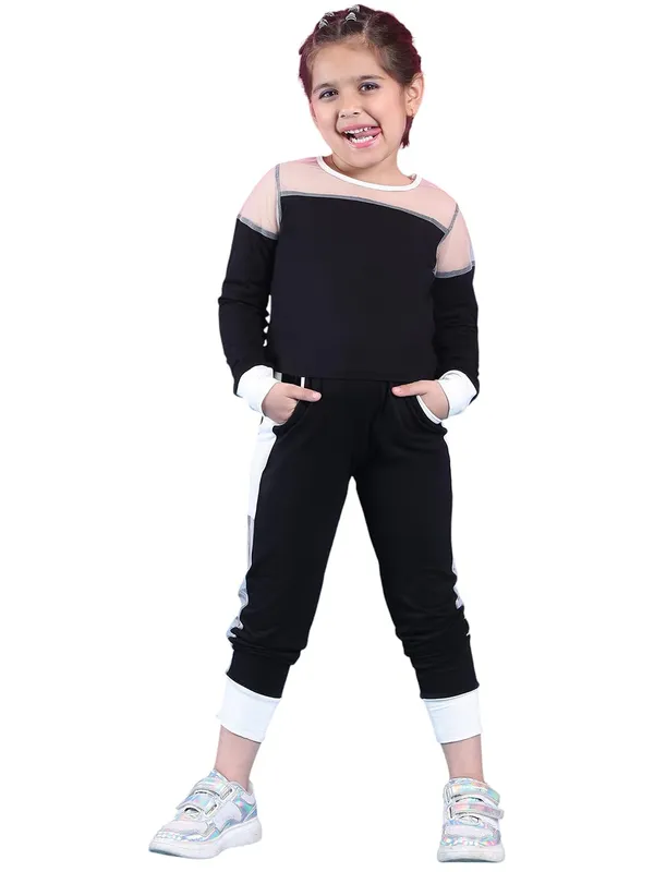 Black_Rayon_Solid_Clothing_Set_For_Kids