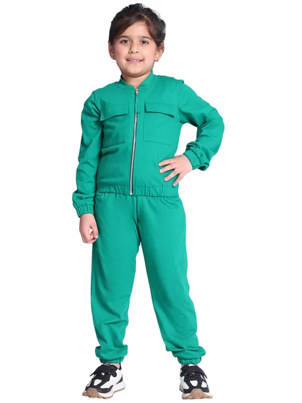 Green_Cotton_Solid_Clothing_Set_For_Kids
