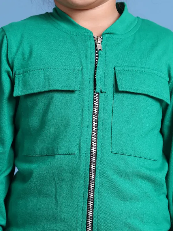Green_Cotton_Solid_Clothing_Set_For_Kids