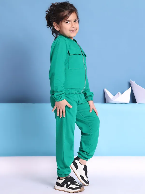 Green_Cotton_Solid_Clothing_Set_For_Kids