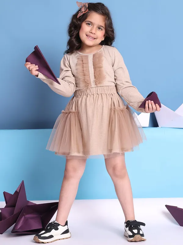 Beige_Cotton_Solid_Clothing_Set_For_Kids