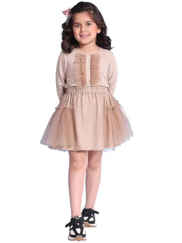 Beige_Cotton_Solid_Clothing_Set_For_Kids