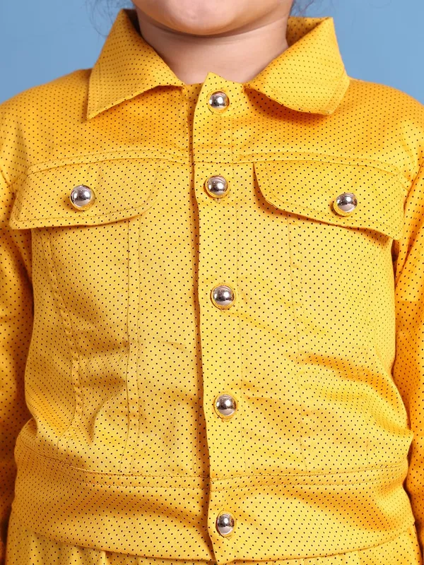 Yellow_Cotton_Polka_Dots_Clothing_Set_For_Kids