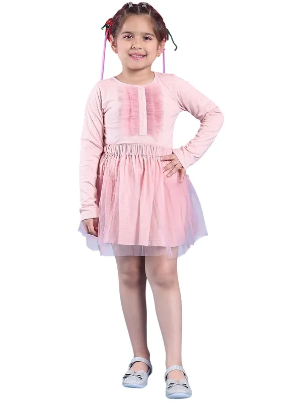 Salmon_Cotton_Solid_Clothing_Set_For_Kids