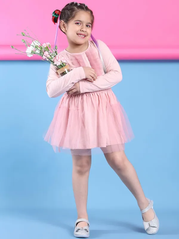 Salmon_Cotton_Solid_Clothing_Set_For_Kids