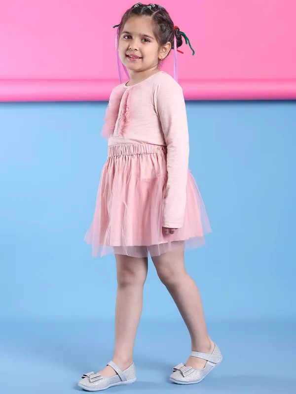 Salmon_Cotton_Solid_Clothing_Set_For_Kids