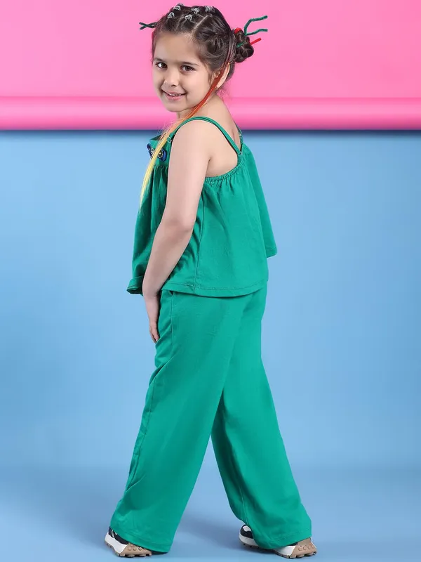 Green_Cotton_Solid_Clothing_Set_For_Kids