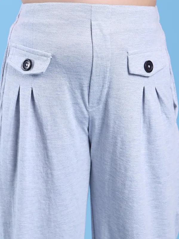 Skyblue_Cotton_Solid_Clothing_Set_For_Kids