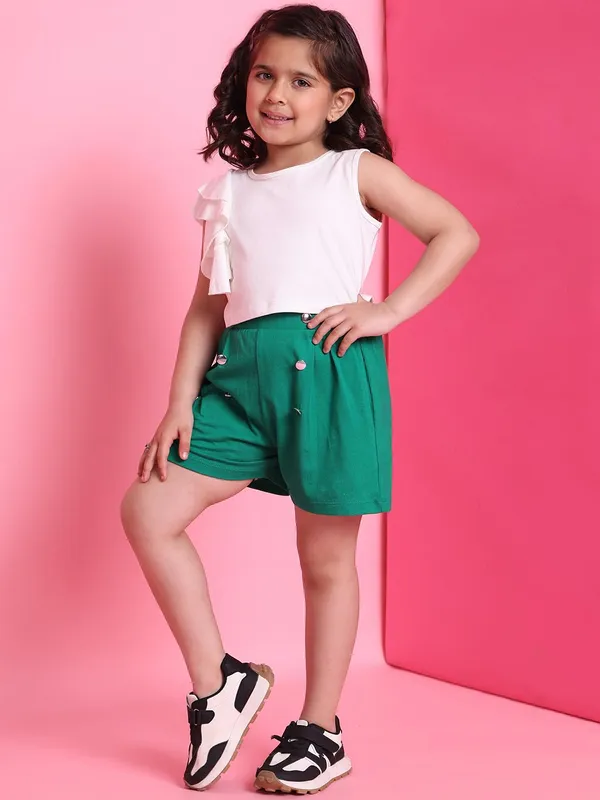 Green_Rayon_Solid_Clothing_Set_For_Kids