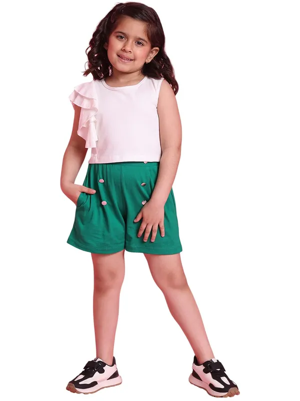 Green_Rayon_Solid_Clothing_Set_For_Kids