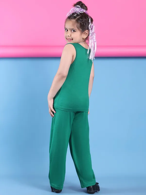 Green_Rayon_Solid_Clothing_Set_For_Kids
